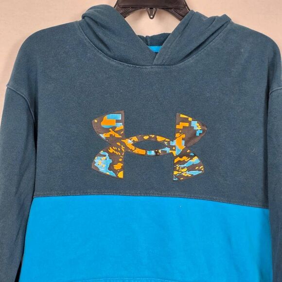 Under Armour Youth XL Hoodie Blue Camo Logo Pullover - Picture 2 of 6